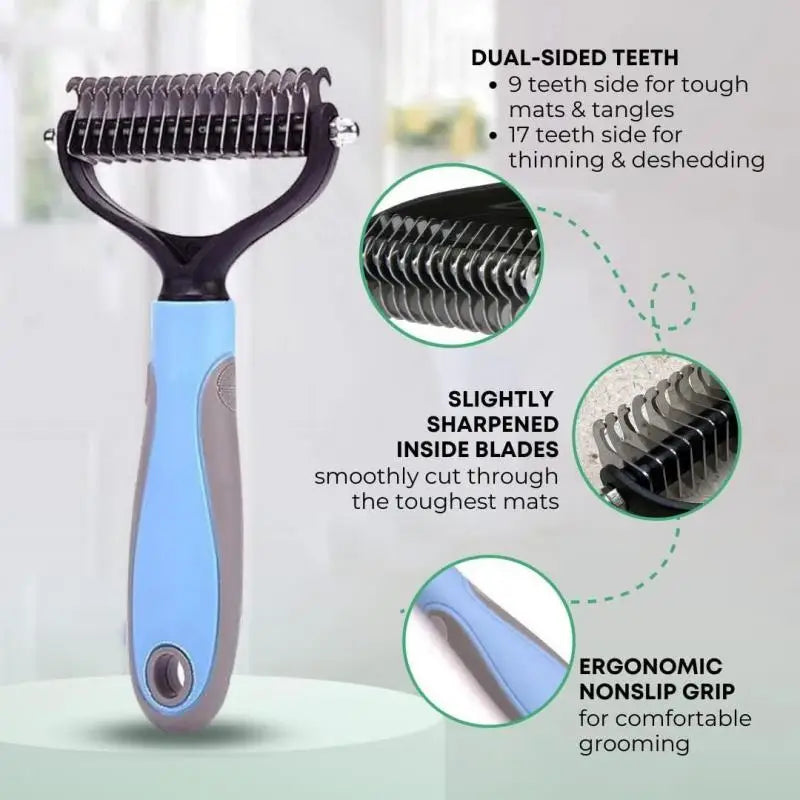 Professional Pet Hair Removal Comb Brush – Grooming & Shedding Tool for Cats, Dogs & Puppies