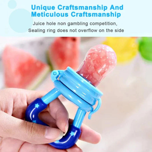 Baby Feeding Spoon with Silicone Mesh Fruit Grinder Pacifier for Complementary Feeding