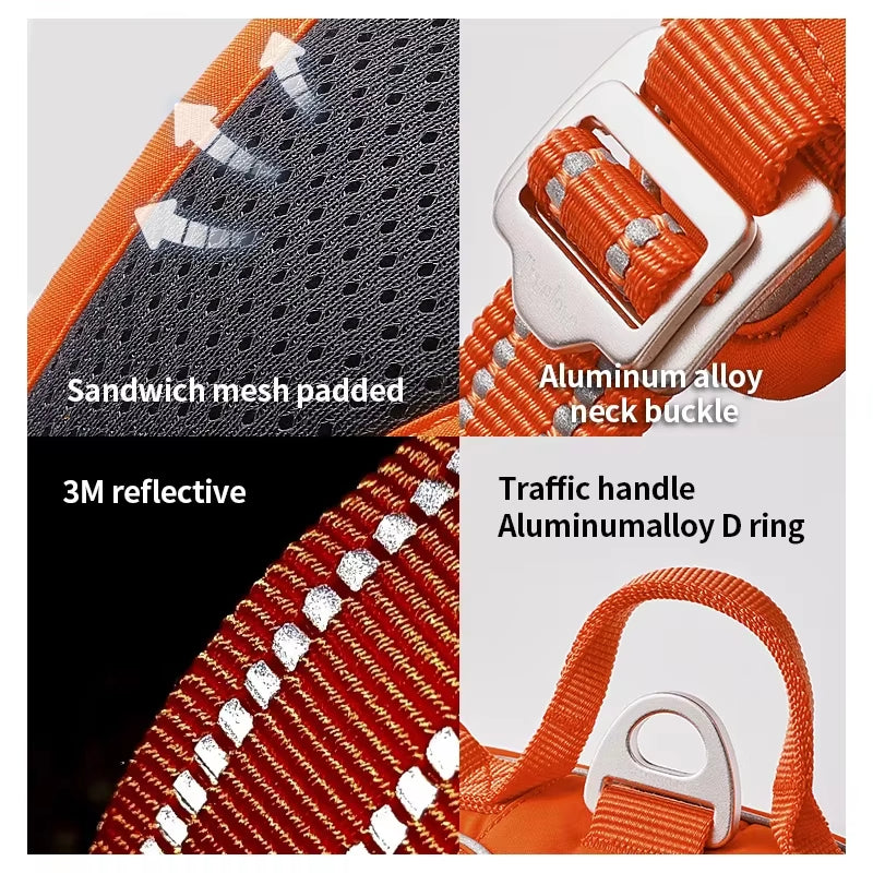TRUE LOVE Pet Harness No Pull Nylon Reflective Dog Harness Adjustable Comfortable Control Step-In Brilliant  TLH5654