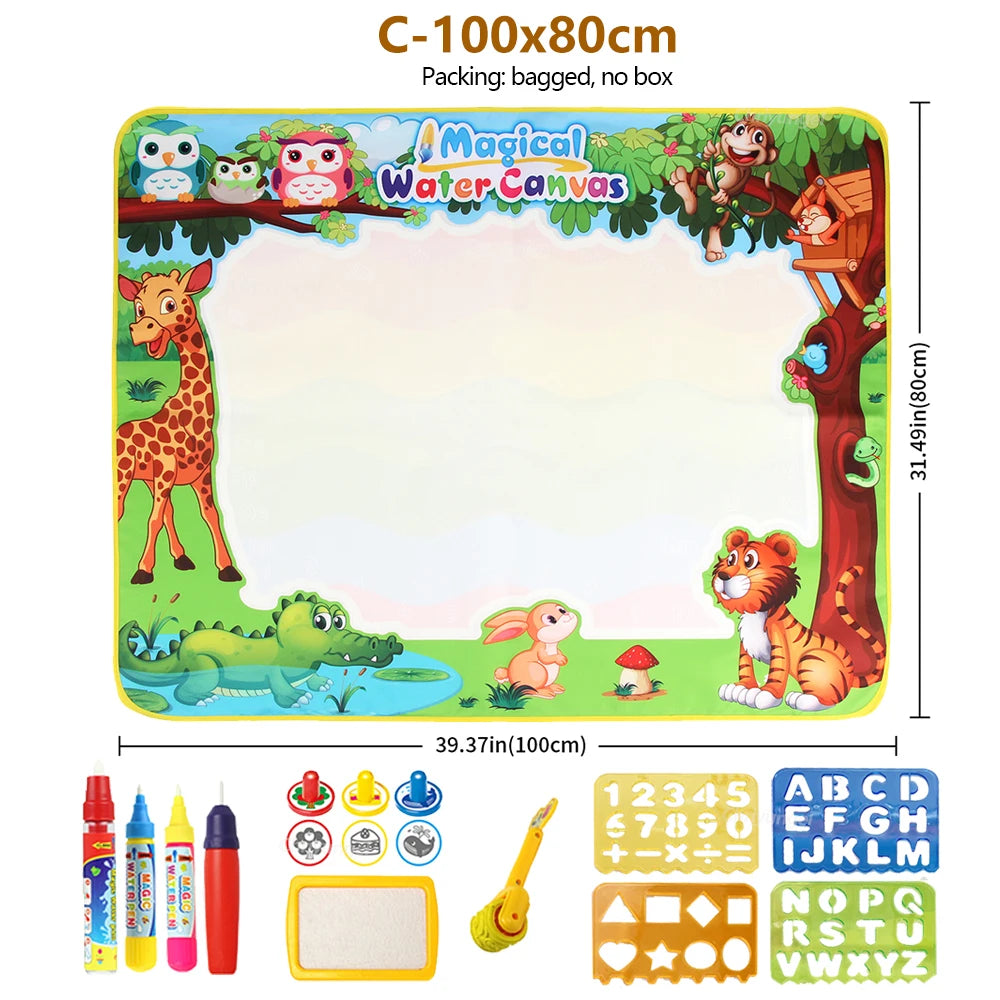 Magic Aqua Doodle Mat – Reusable Water Drawing Pad for Kids (100x80cm)