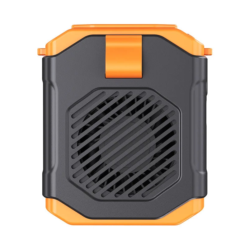 Portable Outdoor Waist Fan Hanging Neck Strong Wind with Power Bank LED Lighting for Emergency Sports Outdoor Working Camping