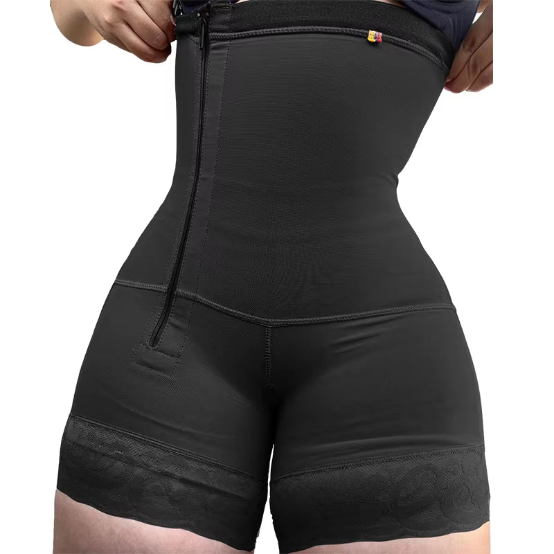 Colombian Fajas Side Zipper Shapewear – High Compression Waist Trainer & Tummy Control Body Shaper