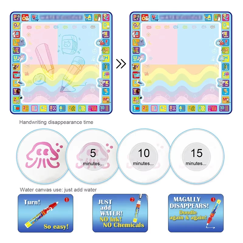 AquaDoodle Learning Mat – Oversized Mess-Free Painting for Kids