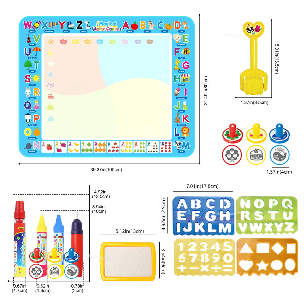 Magic Aqua Doodle Mat – Reusable Water Drawing Pad for Kids (100x80cm)