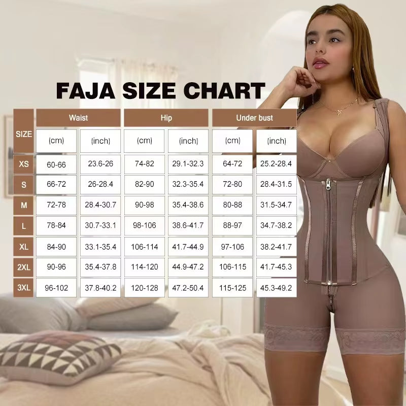 Women Colombian Fajas High Compression Girdles Tummy Control Full Body Slimming Shaperwear