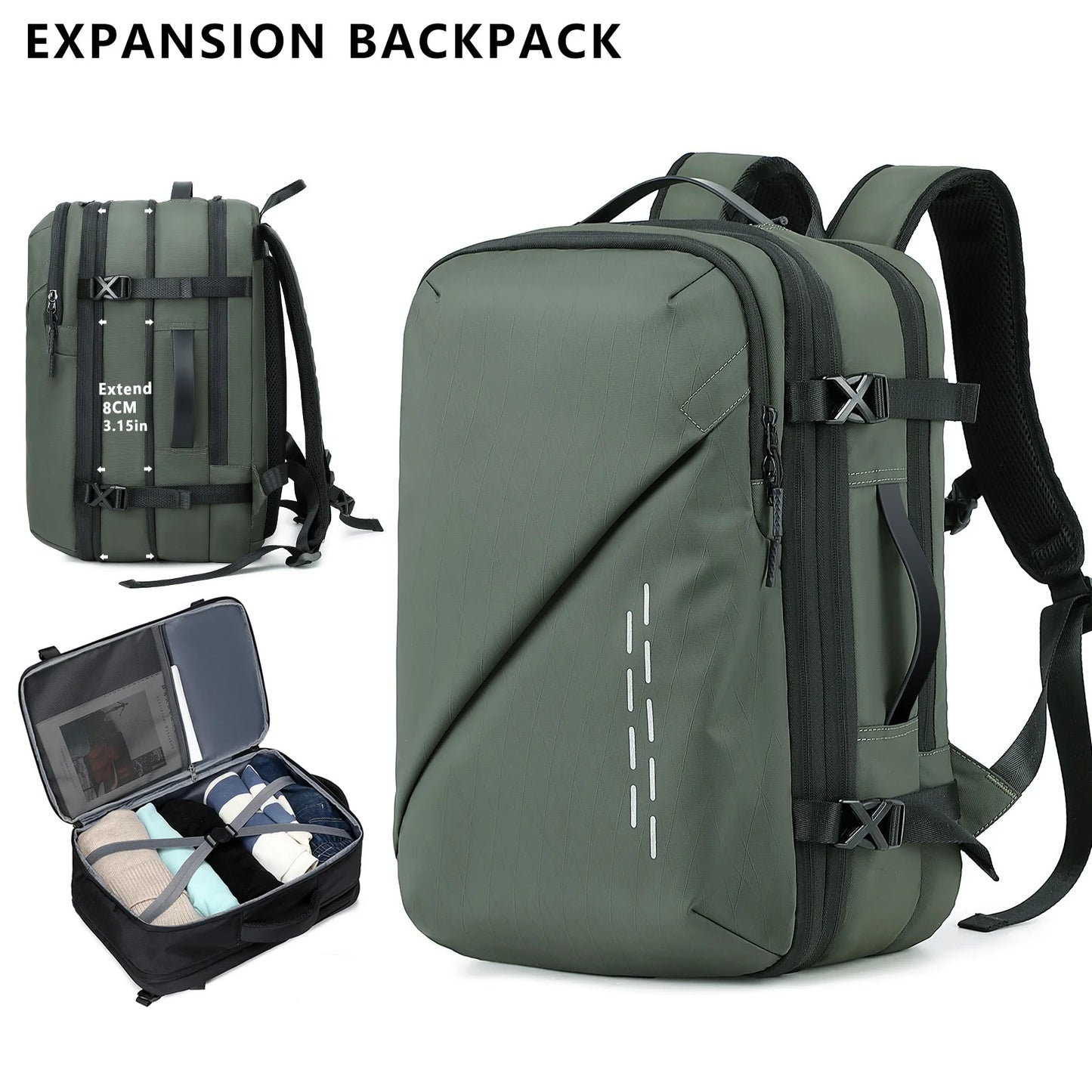 Backpack Large Capacity Fashionable Vacuum Compression Backpack Expansion Travel Bag Computer Backpack Leisure Mountaineering Me