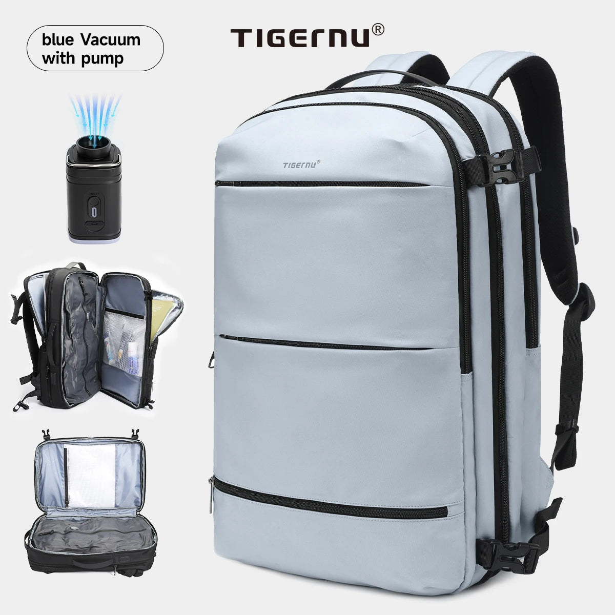 Vacuum Compression Backpacks Men Travel Backpack Expandable USB Bag Large Capacity 17 Laptop Bags for Schoo Cabin Bags
