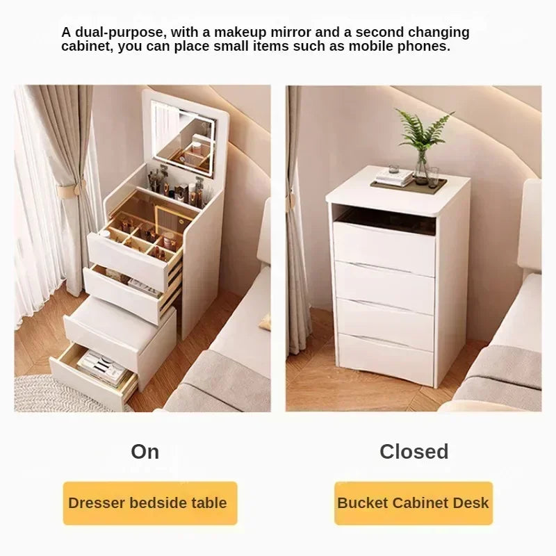 Internet Celebrity Cream Style Dressing Table, Modern Simple Multi-Functional Dressing Table, Including Dressing Stool Dresser2