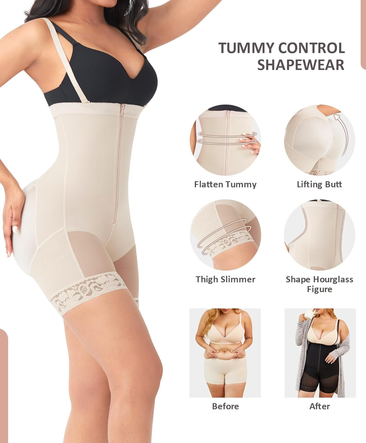 Faja Body Shaper Tummy Control Shapewear for Women Butt Lifter Post Surgery Fajas Postparto Para Mujer
